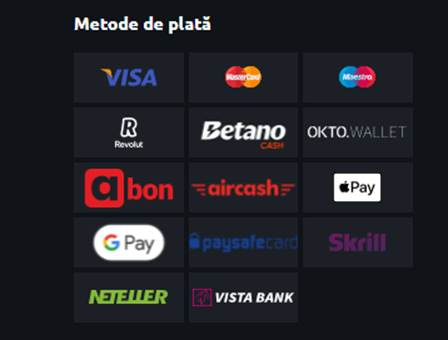 Modalitati de plata Betano