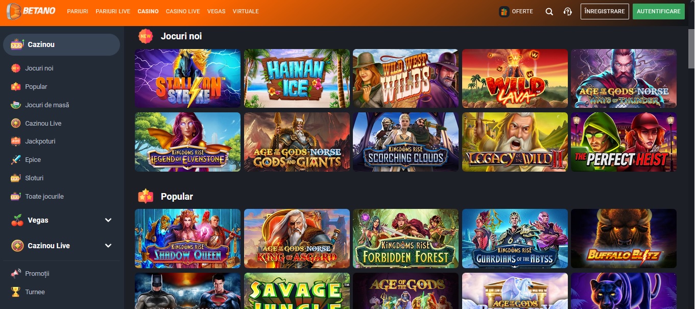 Casino cu cele mai multe jocuri ai pe Betano
