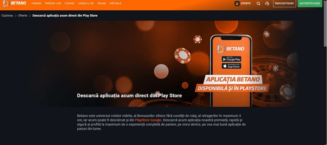 Cea mai usoara aplicatie mobila la Betano