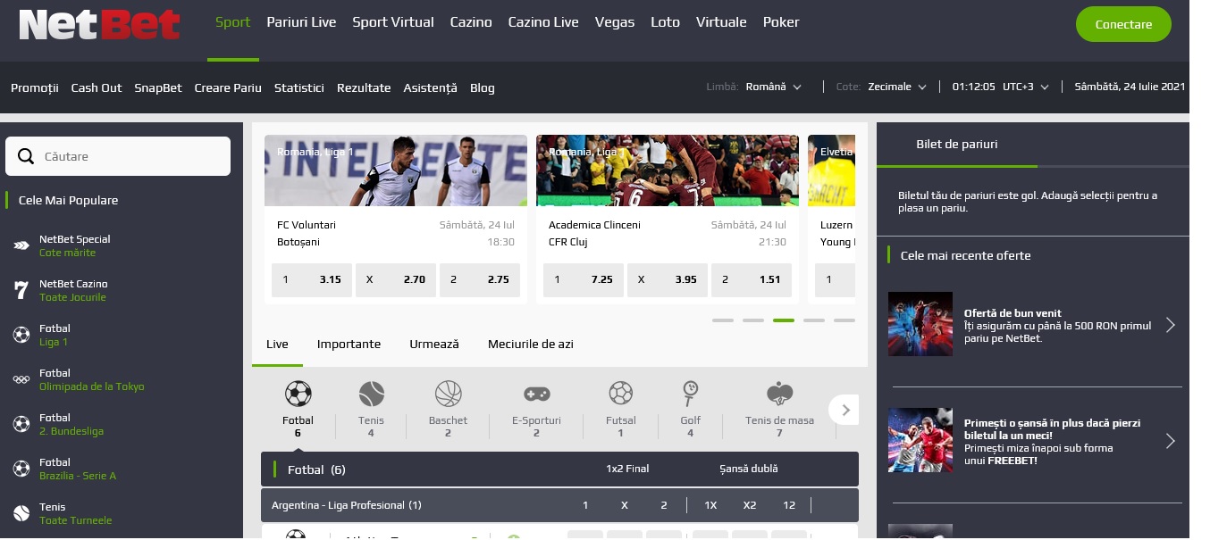 Cea mai bogata oferta de pariere pe Netbet