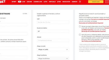Crearea unui cont de pariuri la Superbet