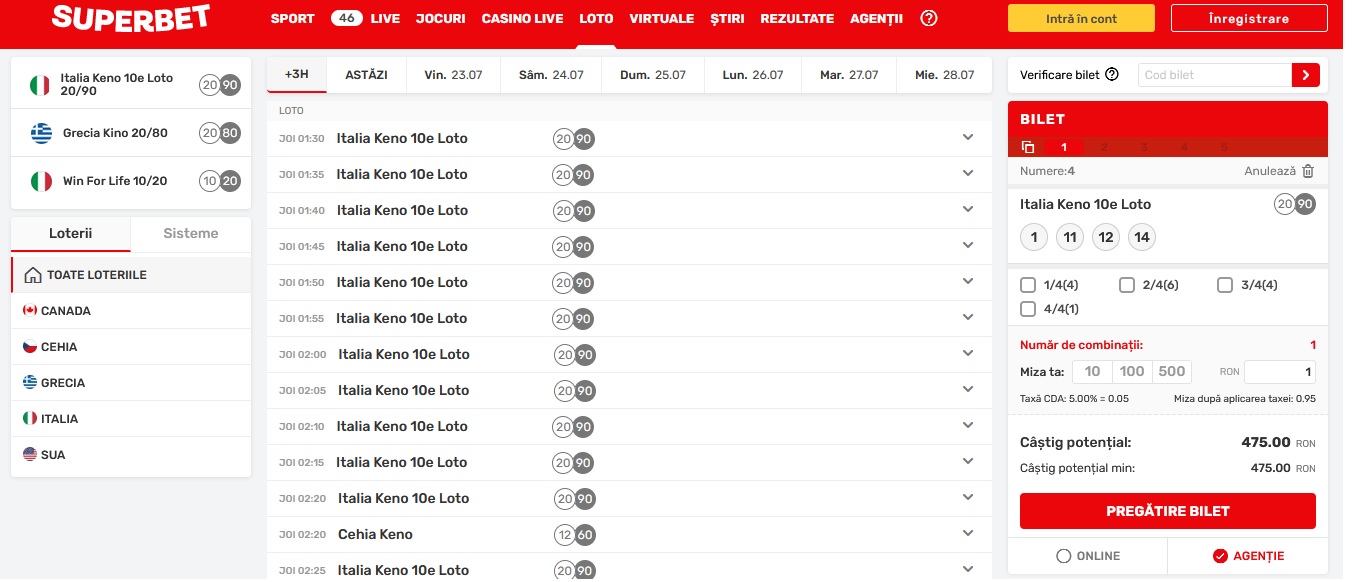 La Superbet se joaca cele mai mult loto
