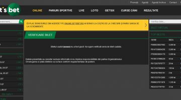 Verificarea biletului de pariuri pe Gets bet