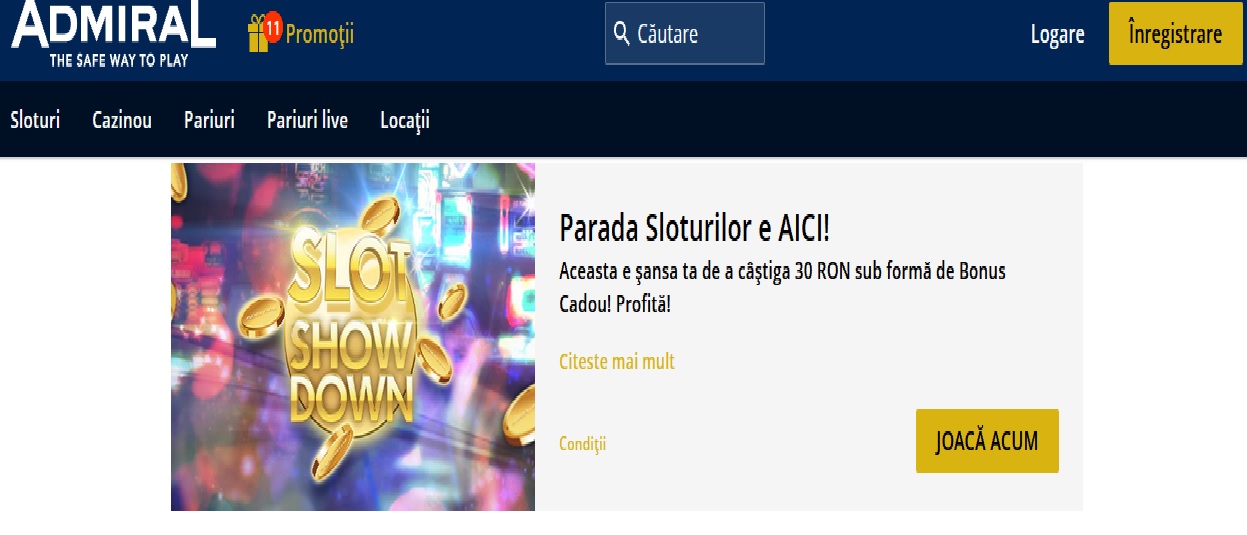 Castiguri fabuloase la parada sloturilor de pe Admiral