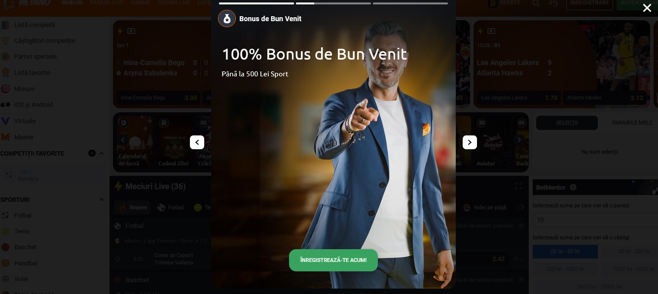 Betano bonus înregistrare