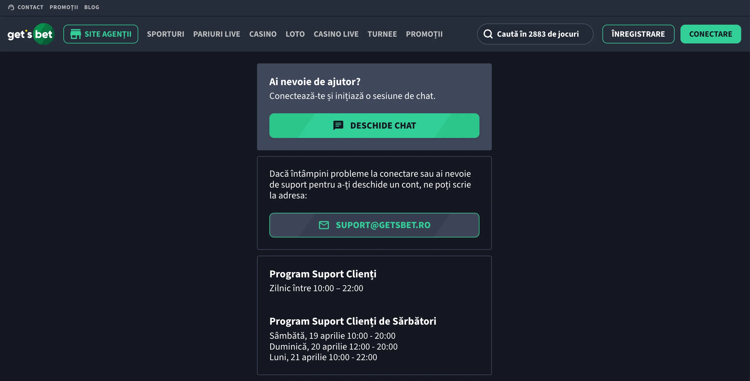 Getsbet contact