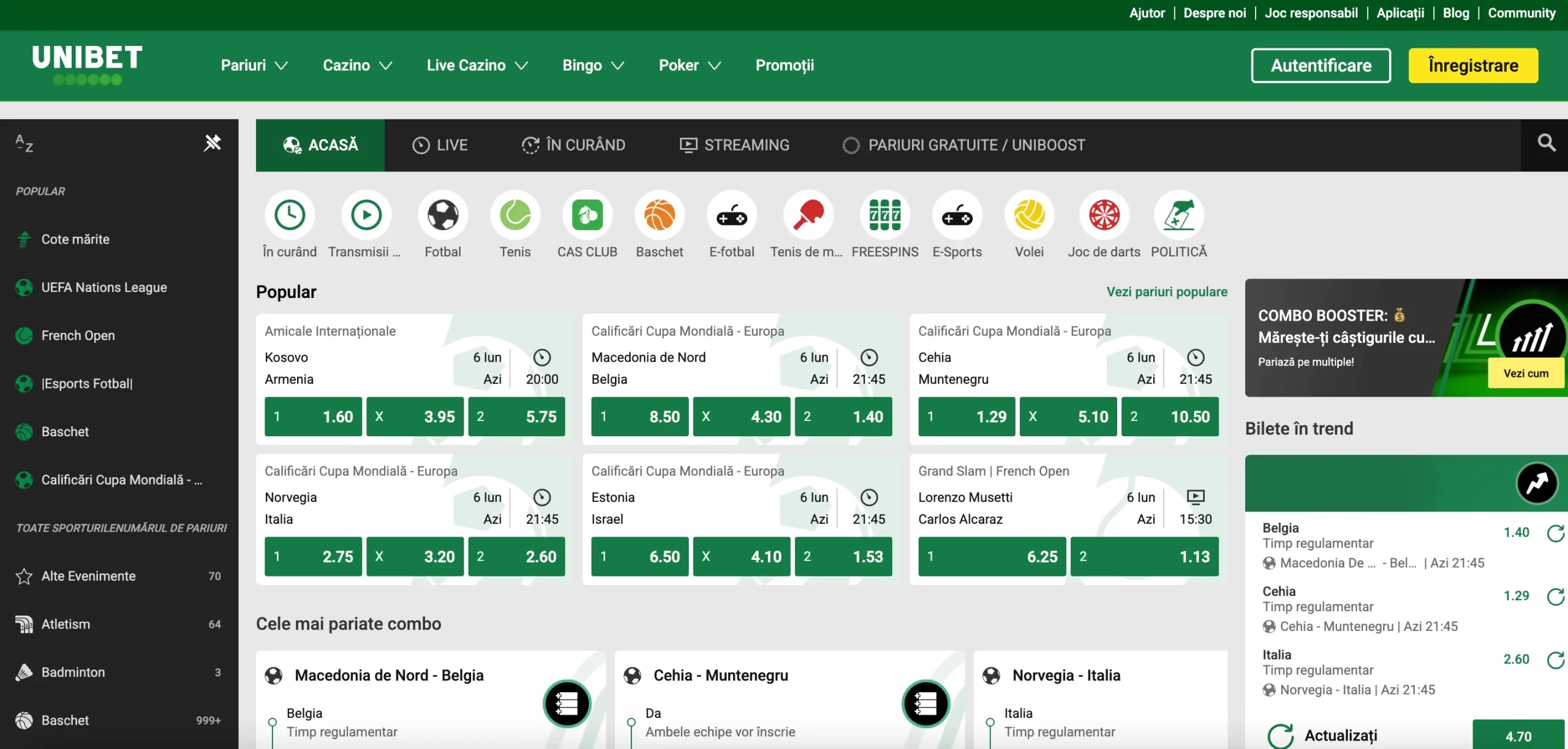 Unibet pariuri sportive