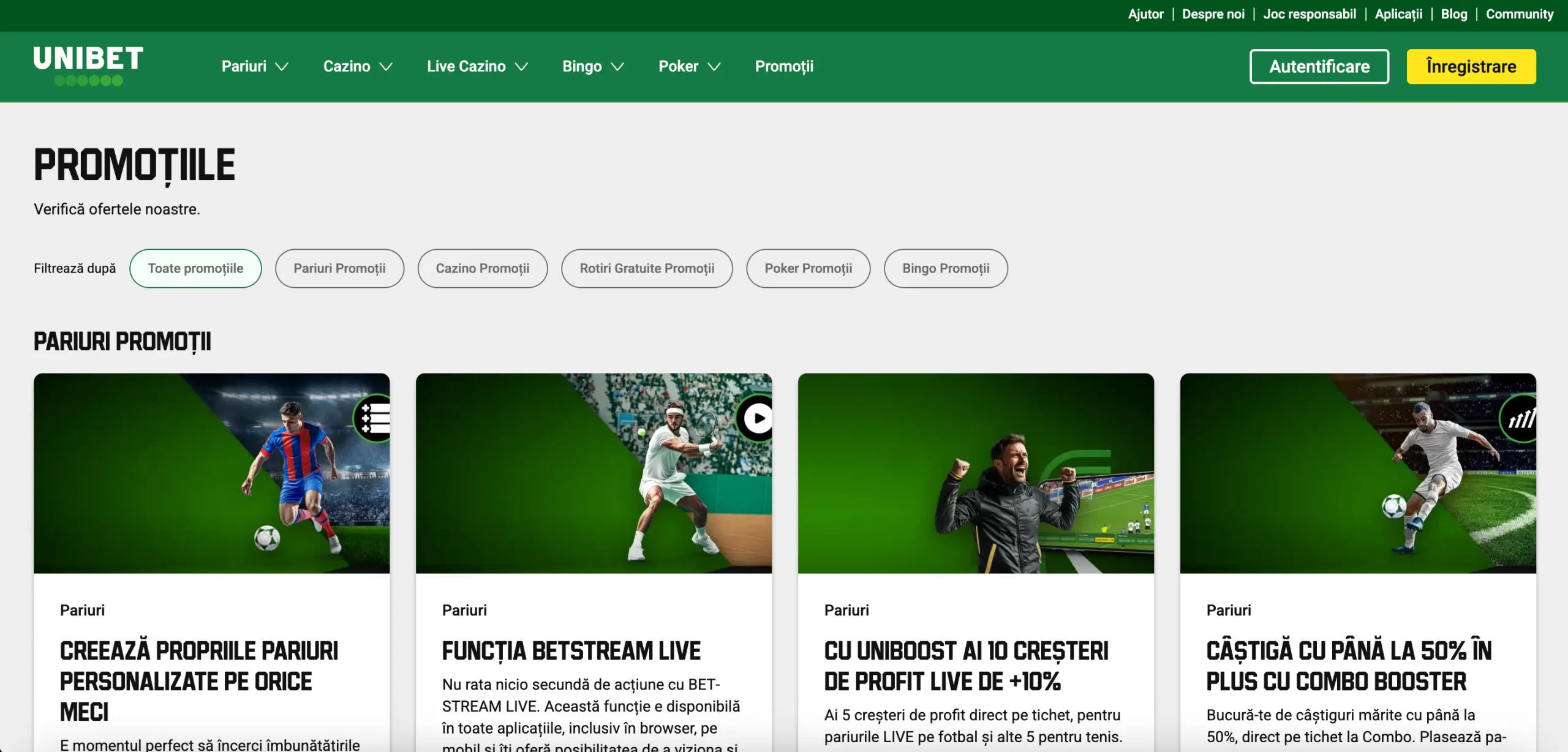 Unibet promotii